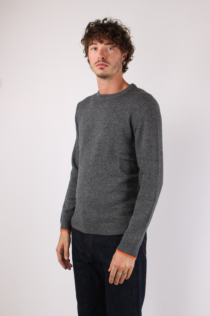 Maglia Lana Logo Grigio-3