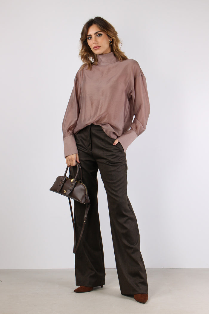 Blusa Collo Alto Polsino Dusty  Orchid-5