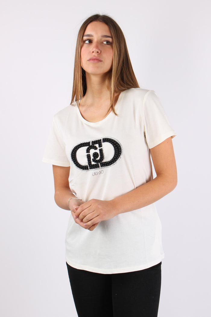 T-shirt Monogram Perle Bianco/monogram-5