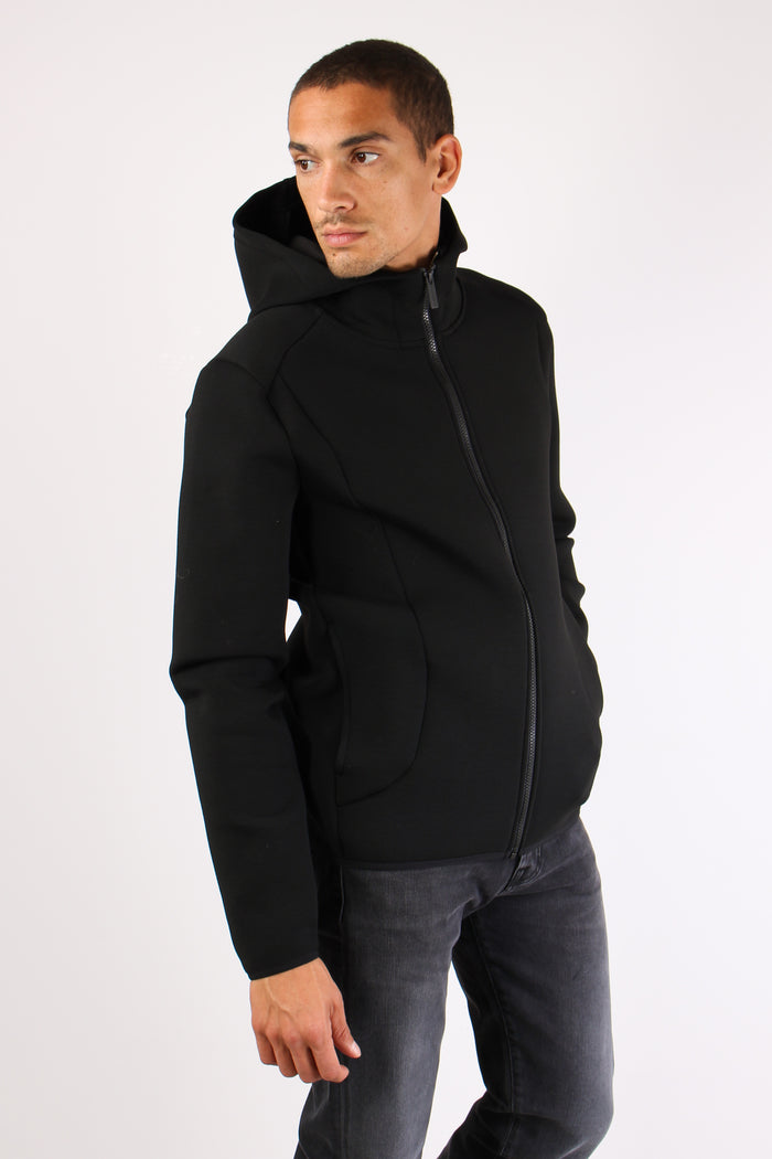 Felpa Scuba Cappuccio Nero-6