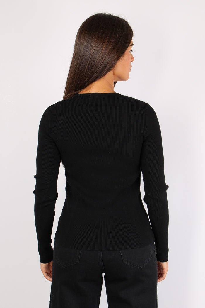 Bredele Maglia Costina Bottoni Nero-5