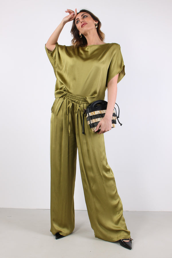 Pantalone Fluido Elastico Erba