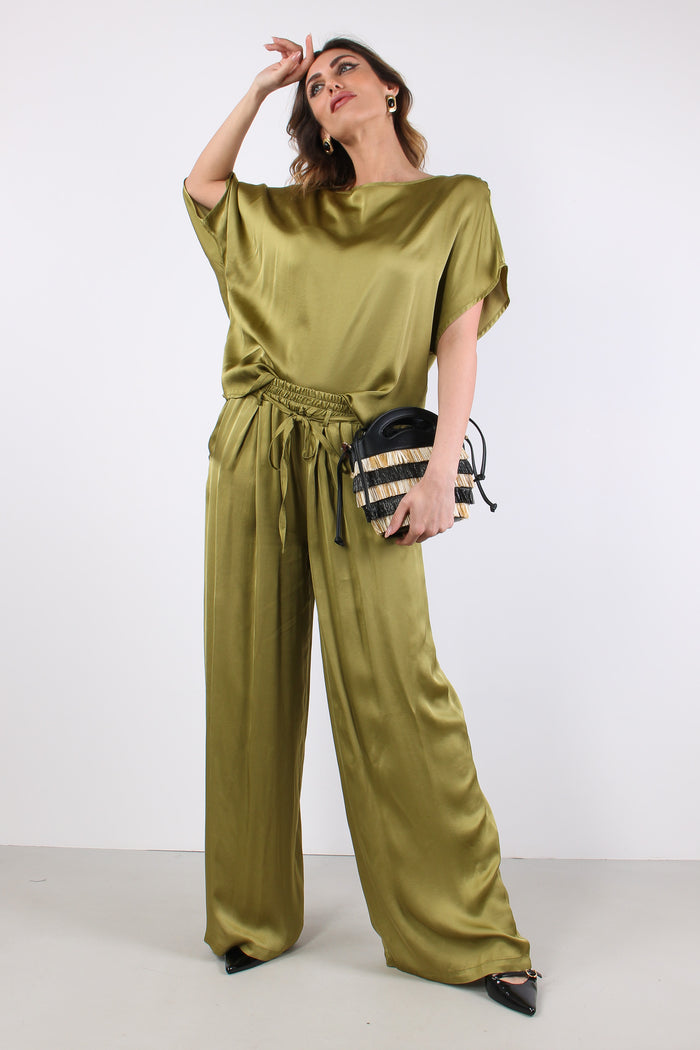 Pantalone Fluido Elastico Erba