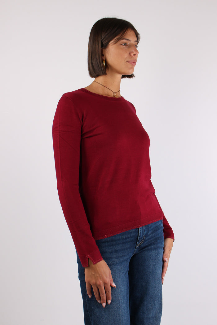 Maglia Gircollo Viscosa Lurex Bianco Lana-7
