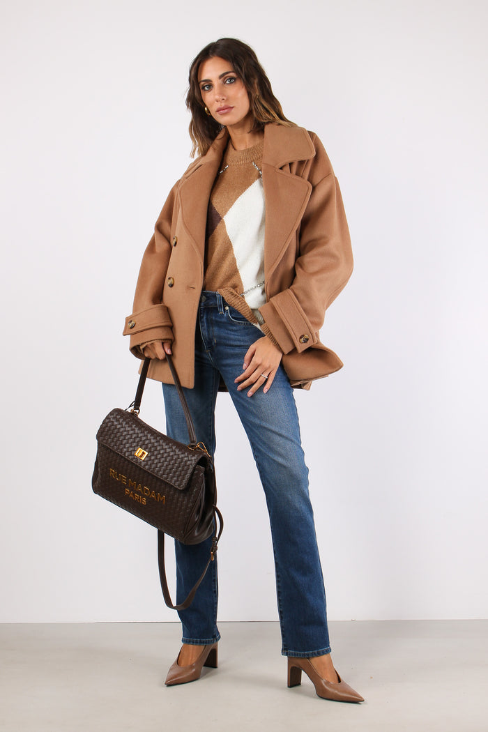 Cappotto Corto Doppiopetto Cozy Beige