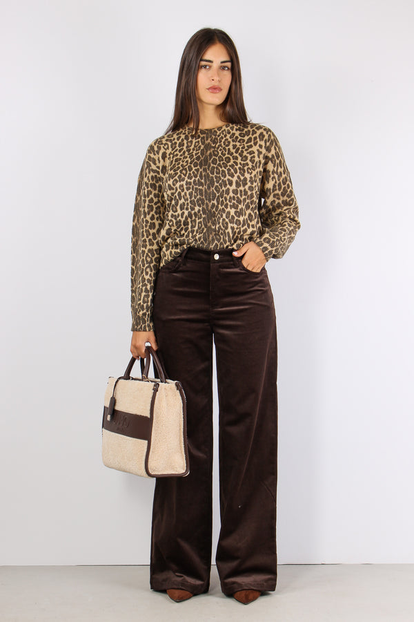 Pantalone Palazzo Velluto Cioccolato