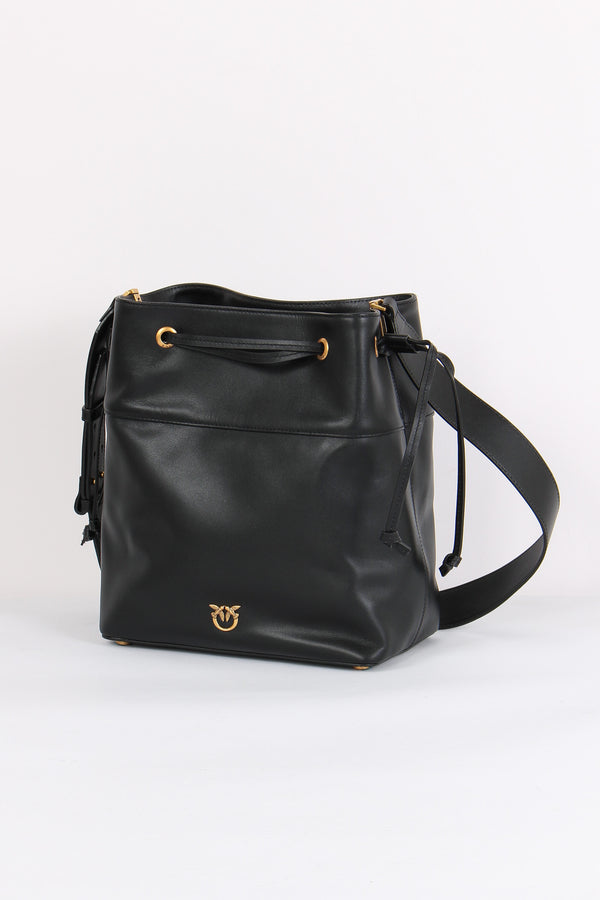 Secchiello Pelle Liscia Nero/gold-2