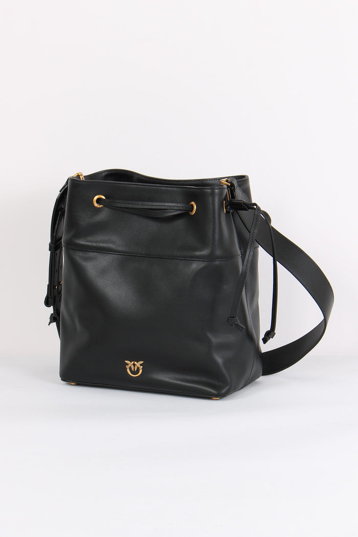 Secchiello Pelle Liscia Nero/gold-2