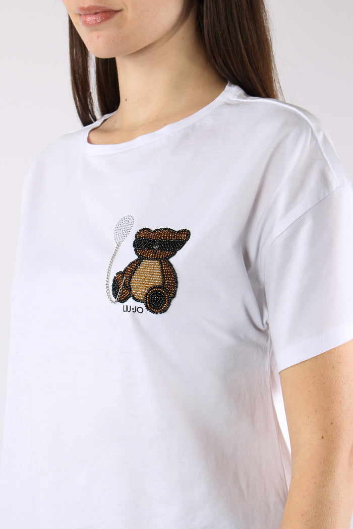 T-shirt Scatoletta Stampa Orso Bianco Bear-7