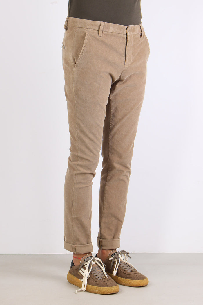 Gaubert Pantalone Velluto Mille Righe Sand-5