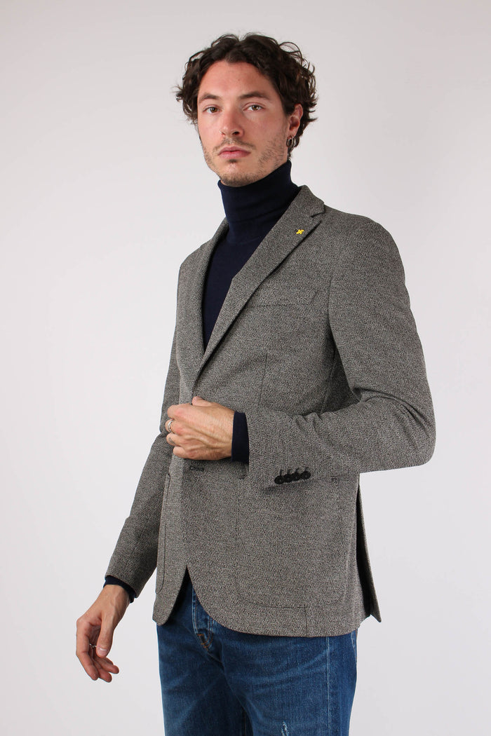 Giacca Tramata Grigio-7