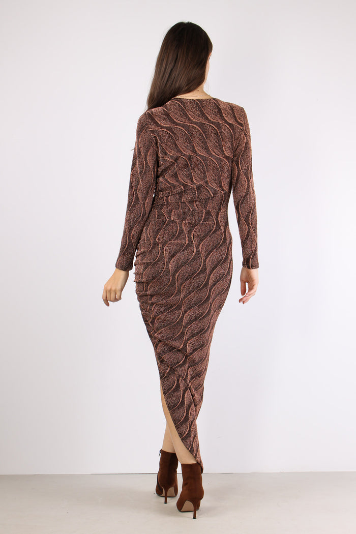 Abito Fantasia Lurex Bronzo-5