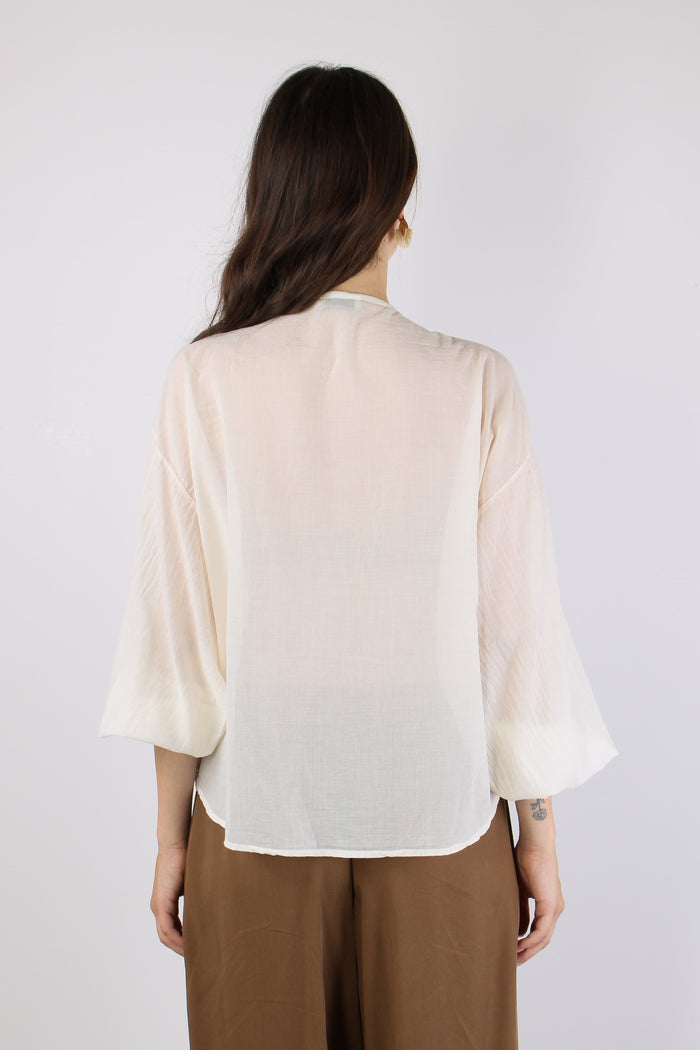 Blusa Mussola Inserto Macrame Burro-4