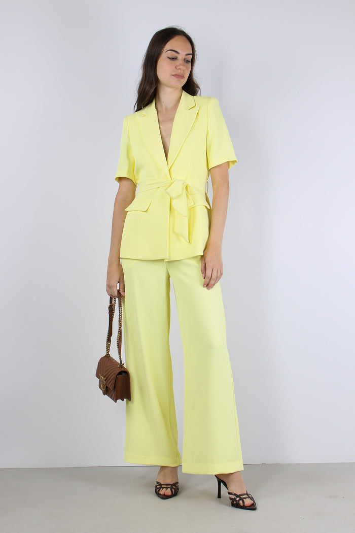 Pantalone Palazzo Fluido Giallo-6