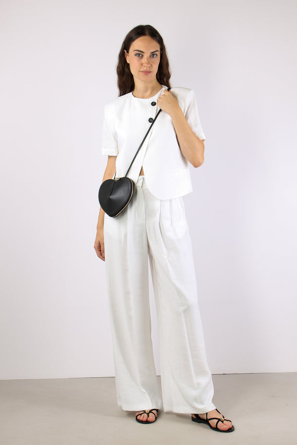 Pantalone Palazzo Bottoni Panna