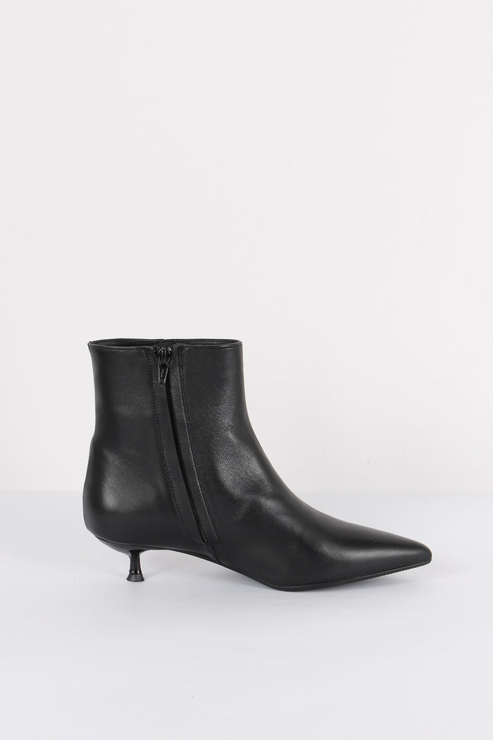Tronchetto Suede Tacco Basso Nero