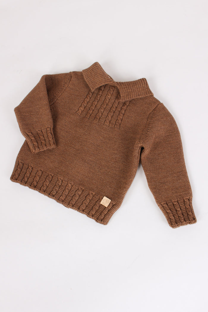 Pullover Polo Lana Merinos Caffe-3