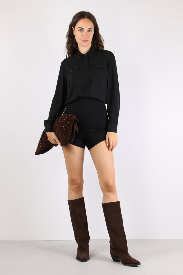 Camicia Viscosa Taschine Black
