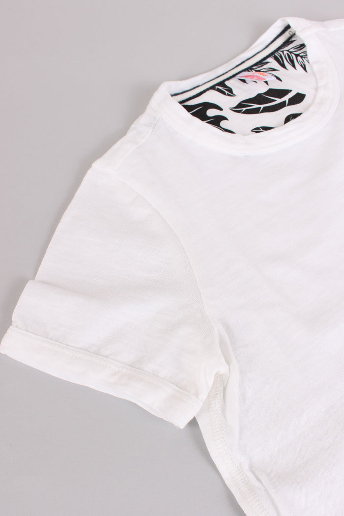 T-shirt Cotone Fiammato Bianco-5