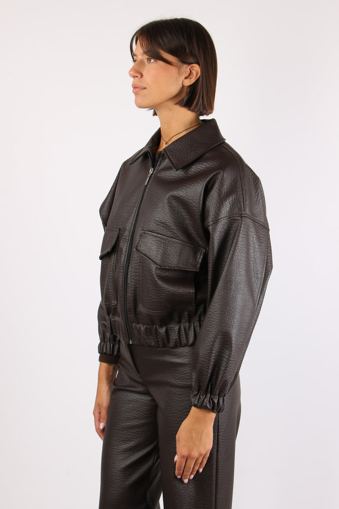 Bomber Pelle Martellata Moro-6