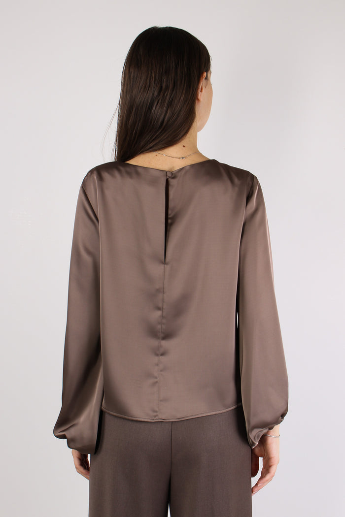 Blusa Effetto Raso Manica Pall Orzo-4