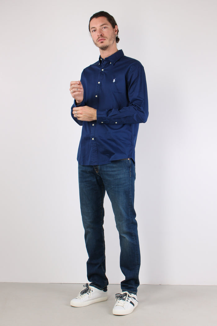Camicia Custom Cotone Leggero Newport Navy-3