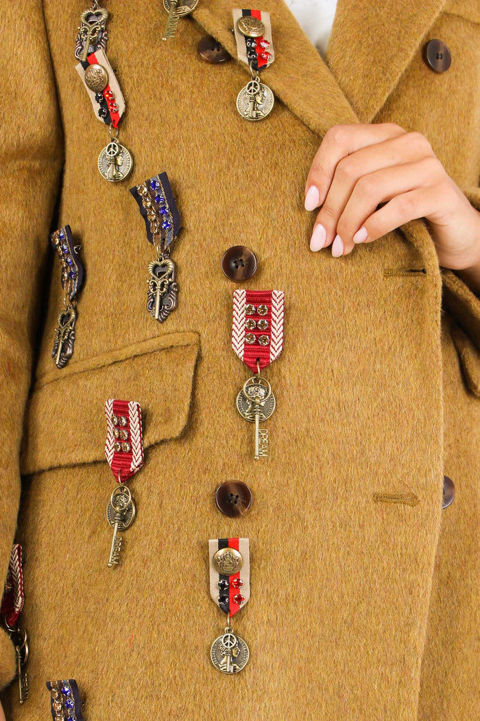 Giacca Corta Inserto Spille Unica-3