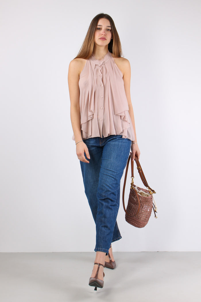 Maryonn Blusa Crepe Smanicata Rose-3