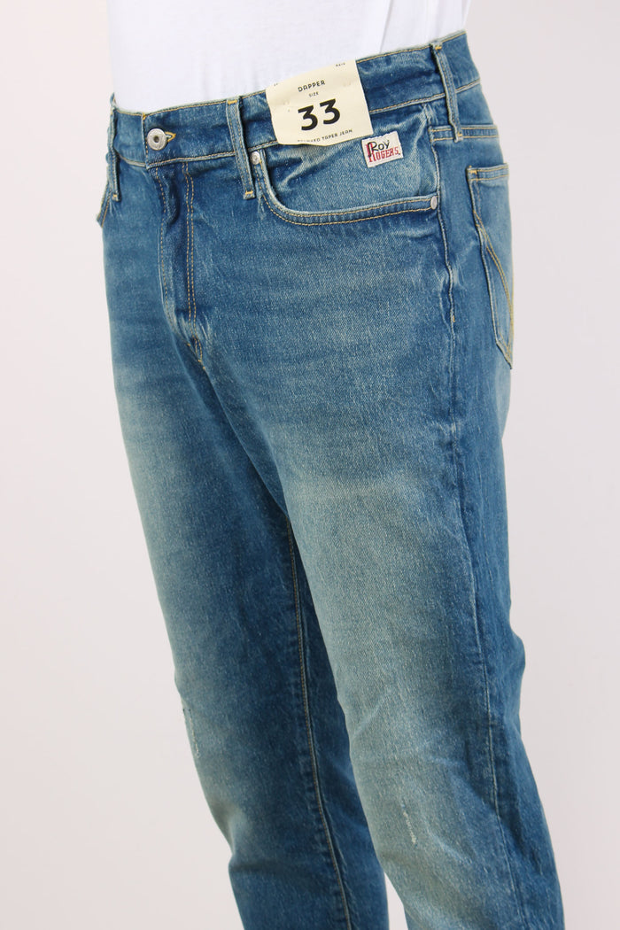 Denim Relaxed Tapared Fit Denim Medio-6