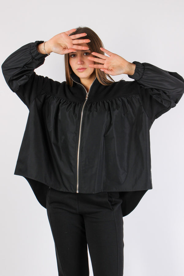 Bomber Felpa Inserto Nylon Black-2