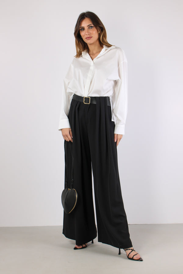 Camicia Bimateriale Bianco