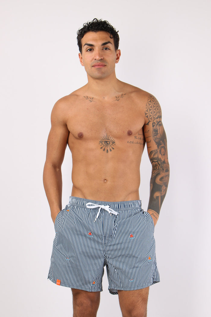 Costume Pantalone Ricamo Navy/bianco-5