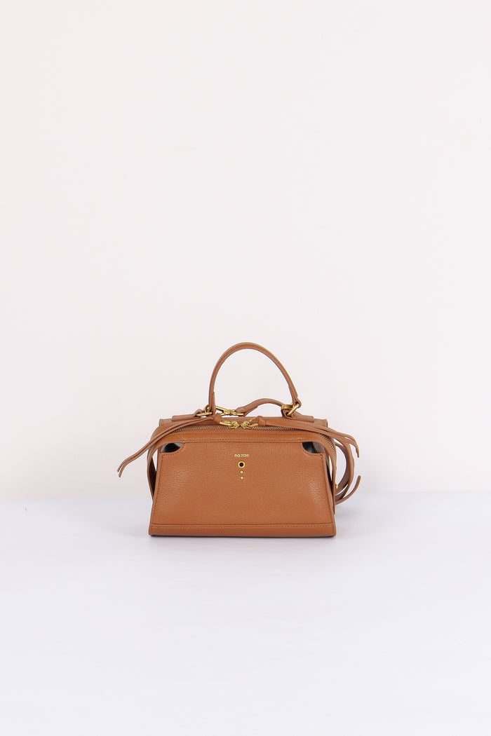 Mini Trapezio Pelle Martellata Tobacco