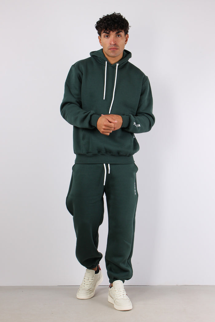 Felpa Cappuccio Logo Verde Bosco