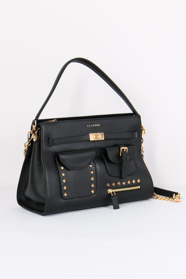 Cartella Tasche Borchie Lather Black-2