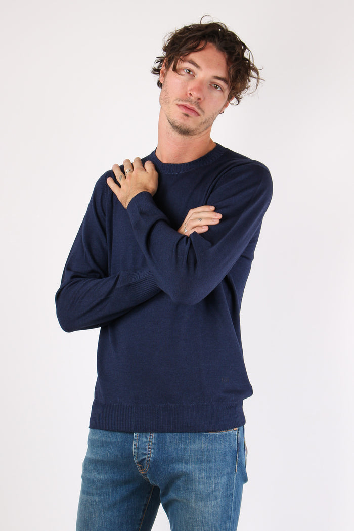 Maglia Lana Effetto Lavato Blu-9