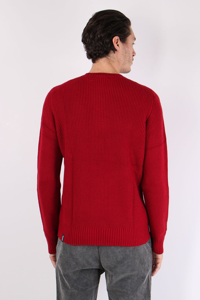 Maglia Giroccolo Misto Lana Burgundy Red-5