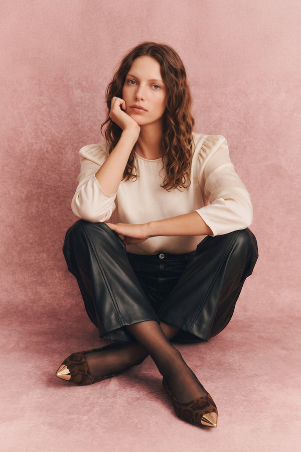 Pantalone Balloon Ecopelle Nero
