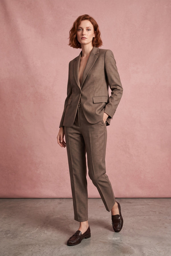 Pantalone Slim Mano Lana Fango