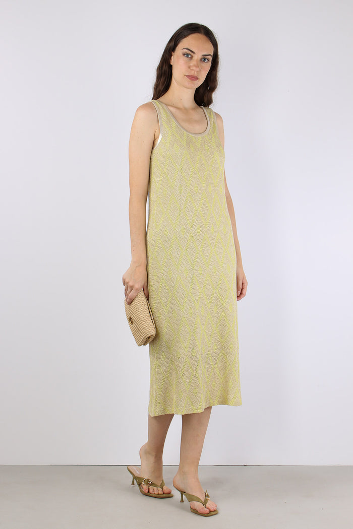 Abito Jacquard Lurex Naturale/giallo-5