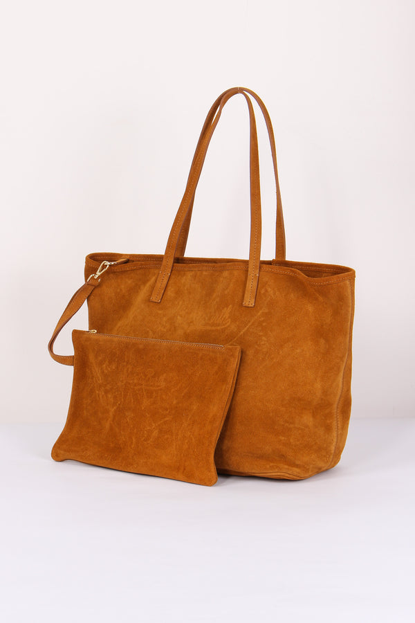 City Bag Suede Camello-2