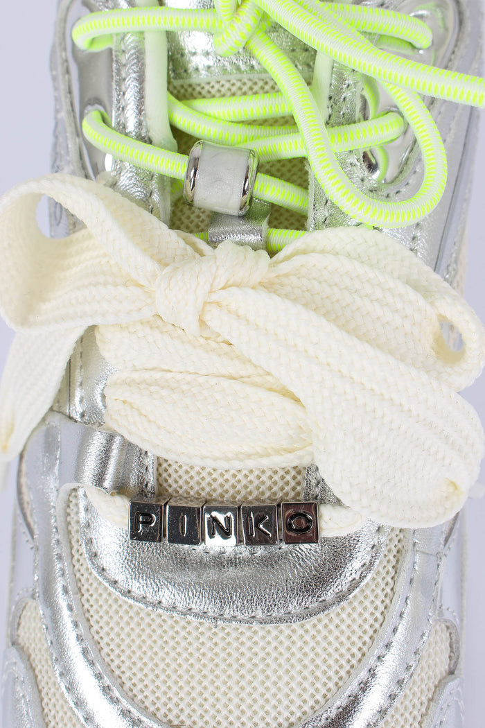Sneakers Pelle Multi Lacci Silver-8