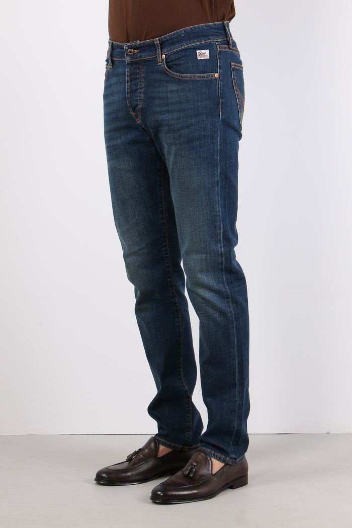 Denim Cuciture Contrasto Denim Scuro-3