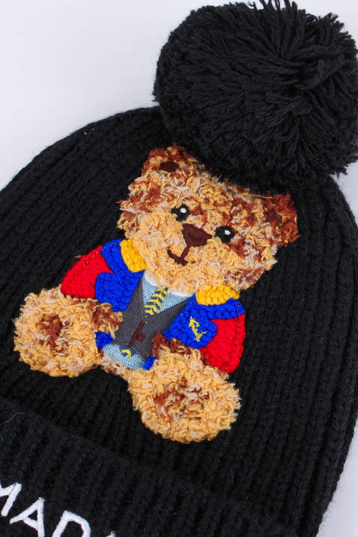 Cuffia Orsetto Pon Pon Black-4