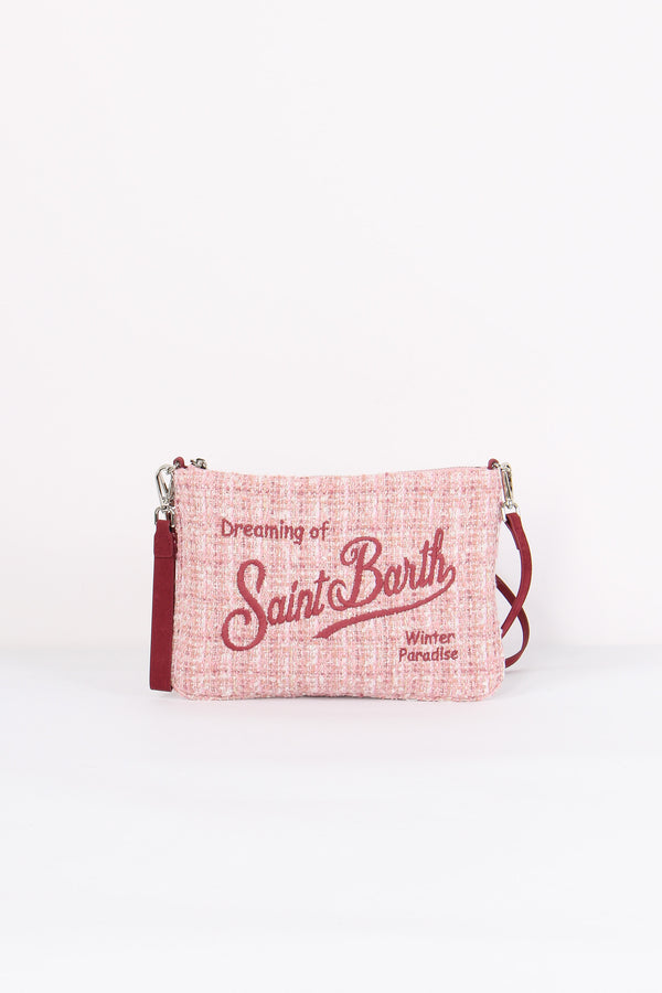 Pochette Tracolla Logo Tweed Pink