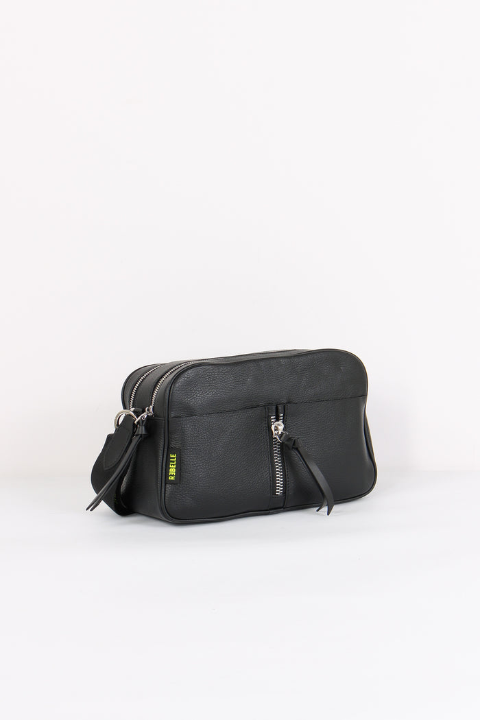 Alyssa Tracolla Doppia Zip Tas Black-6