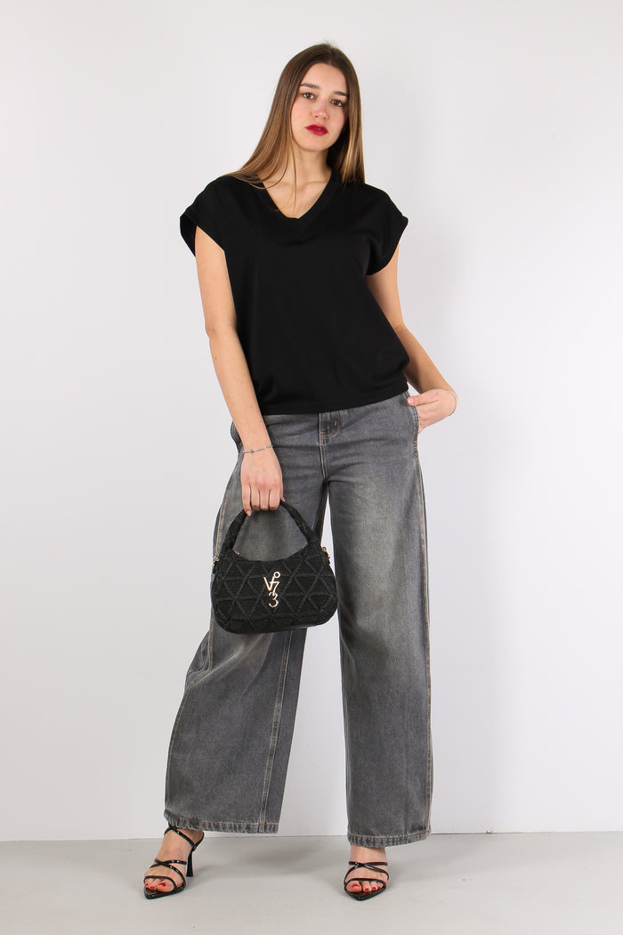 T-shirt Scavo V Over Nero