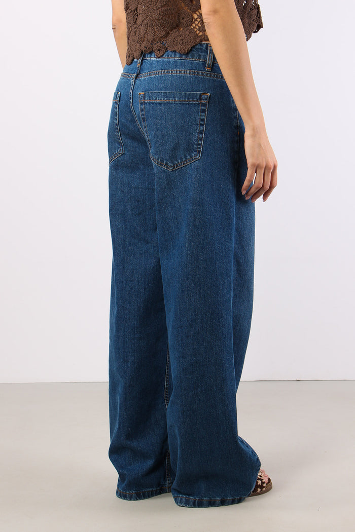 Denim Abbottonatura Asimmetric Denim Medio-5