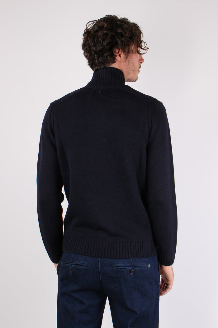 Maglia Collo In Piedi Blu-4