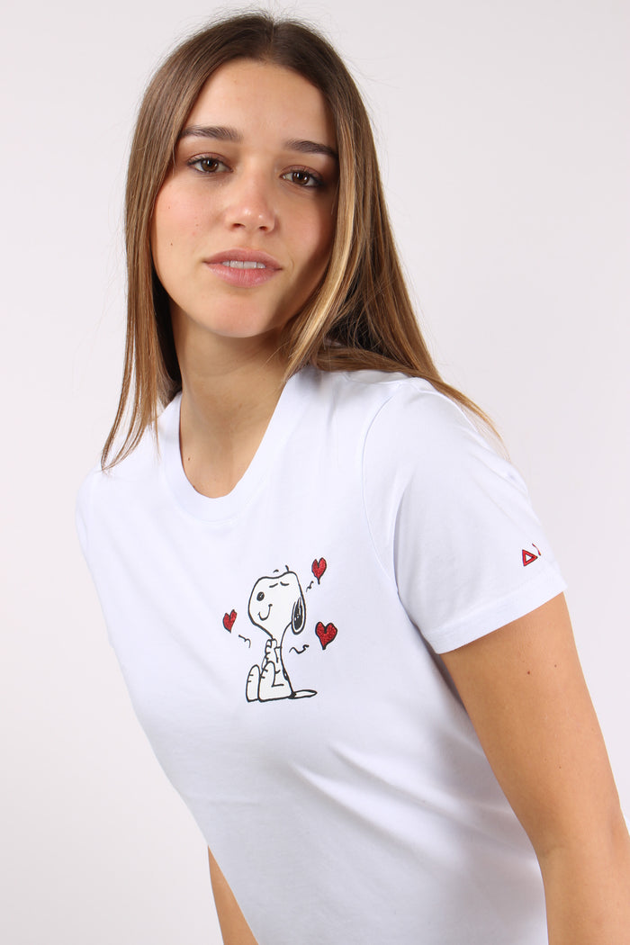T-shirt Stampa Laterale Bianco-3